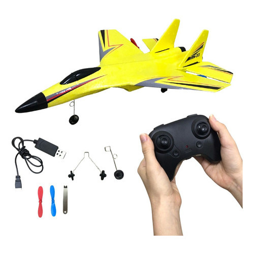 Avião Planador Infantil Importway Leve Amarelo Elétrico Controle Remoto Bateria Recarregável em Oferta na Shopee