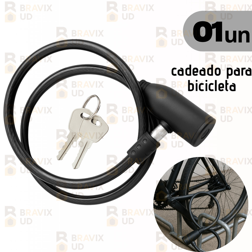 Cadeado para Bicicleta Moto 7MM X 0,60CM Trava Cabo De Aço Cadeado Segurança Bike Moto Espiral Anti-Roubo em Oferta na Shopee