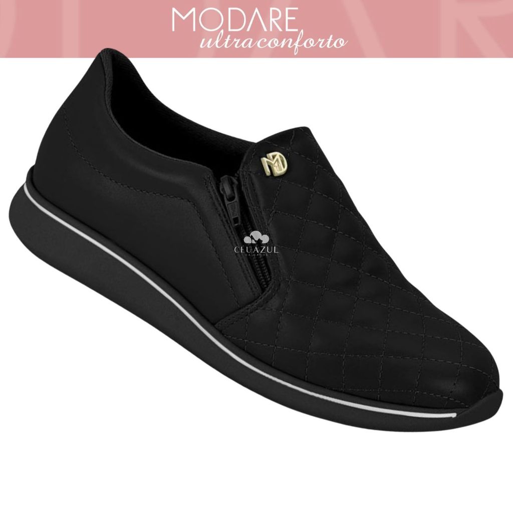 Tênis Feminino Modare Slip On Matelassê Zíper Ultraconforto em Oferta na Shopee