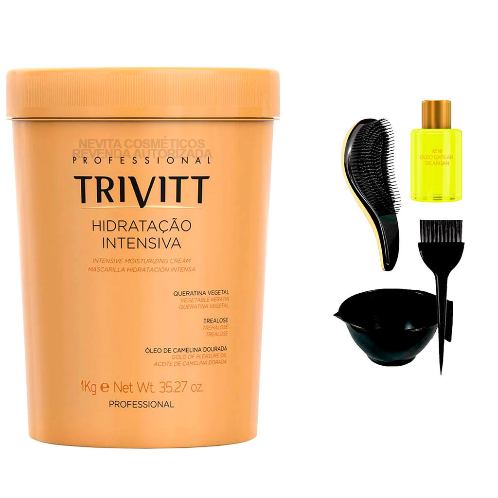 Trivitt Máscara Intensiva Hidratante 1kg + Cumbuca/Escova/Óleo