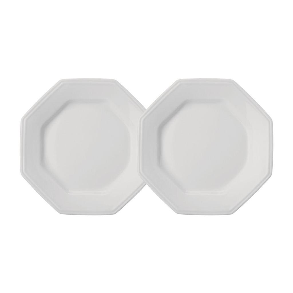 Jogo 2 Pratos de Sobremesa Prisma Brancos 20,5 cm Porcelana Schmidt em Oferta na Shopee