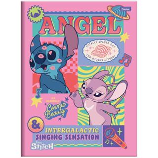 Caderno Brochurão Grande 20x27,5cm 80 Folhas Stitch Angel Rosa Foroni em Oferta na Shopee