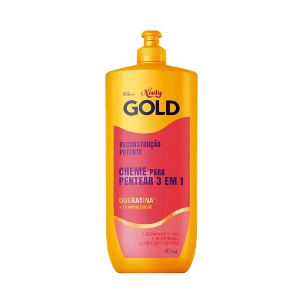 Creme de Pentear Niely Gold Reconstrução 500ml em Oferta na Shopee