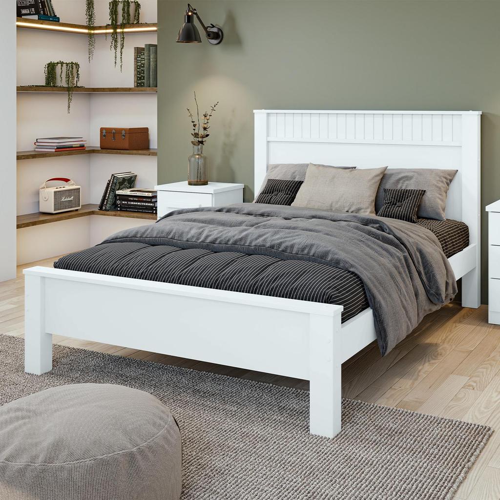Cama de Casal 1,40 Athenas Branco - Móveis Lopas em Oferta na Shopee