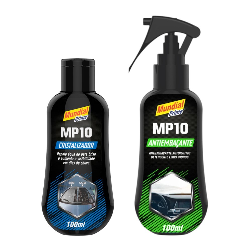 Kit Anti Embaçante + Cristalizador De Vidros Mp10 100ml