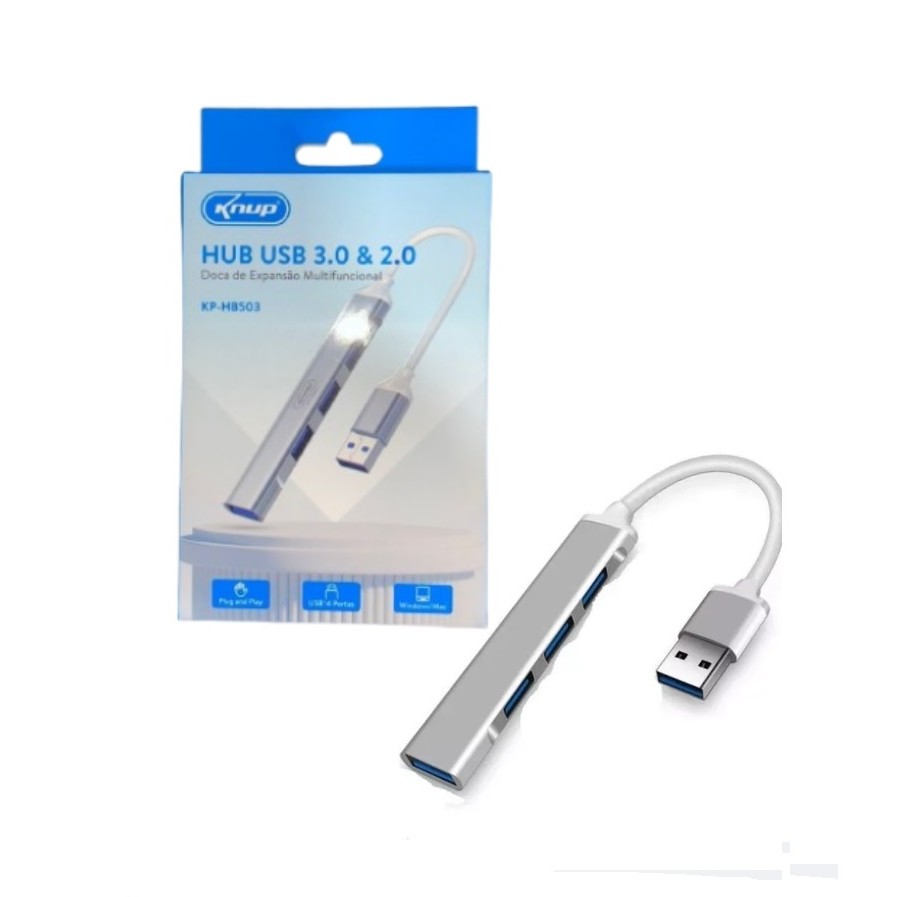 Hub Cabo Usb 3.0 Extensor 4 Portas High Speed Hd Pen Drive
