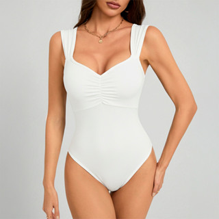Body Disfarça Barriga Cintura Modeladora Maiô Bojo Decote V em Oferta na Shopee