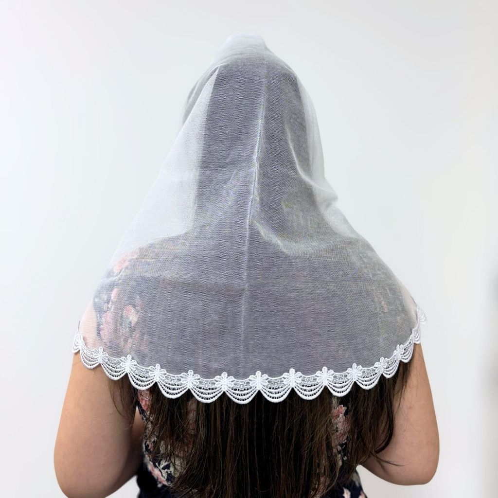 Véu Ccb Congregação Cristã Adulto Renda Guipir Floral (Larissa)