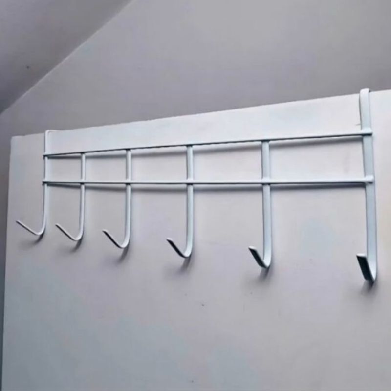 Suporte Cabide com 6 Ganchos Encaixe Porta Pendura Roupas Objetos no Geral WL-2564 em Oferta na Shopee