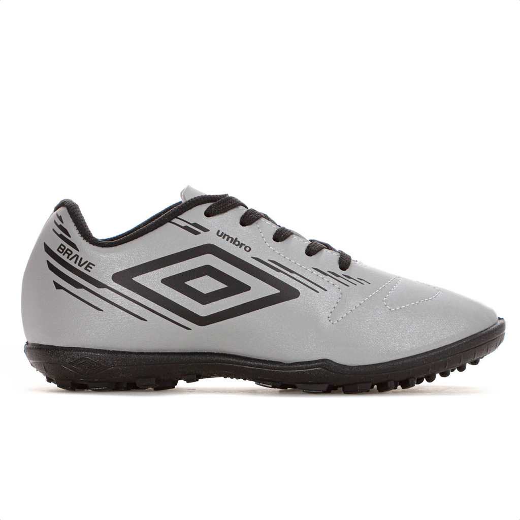 Chuteira Umbro Society Brave Jr Prata e Preto - Juvenil em Oferta na Shopee