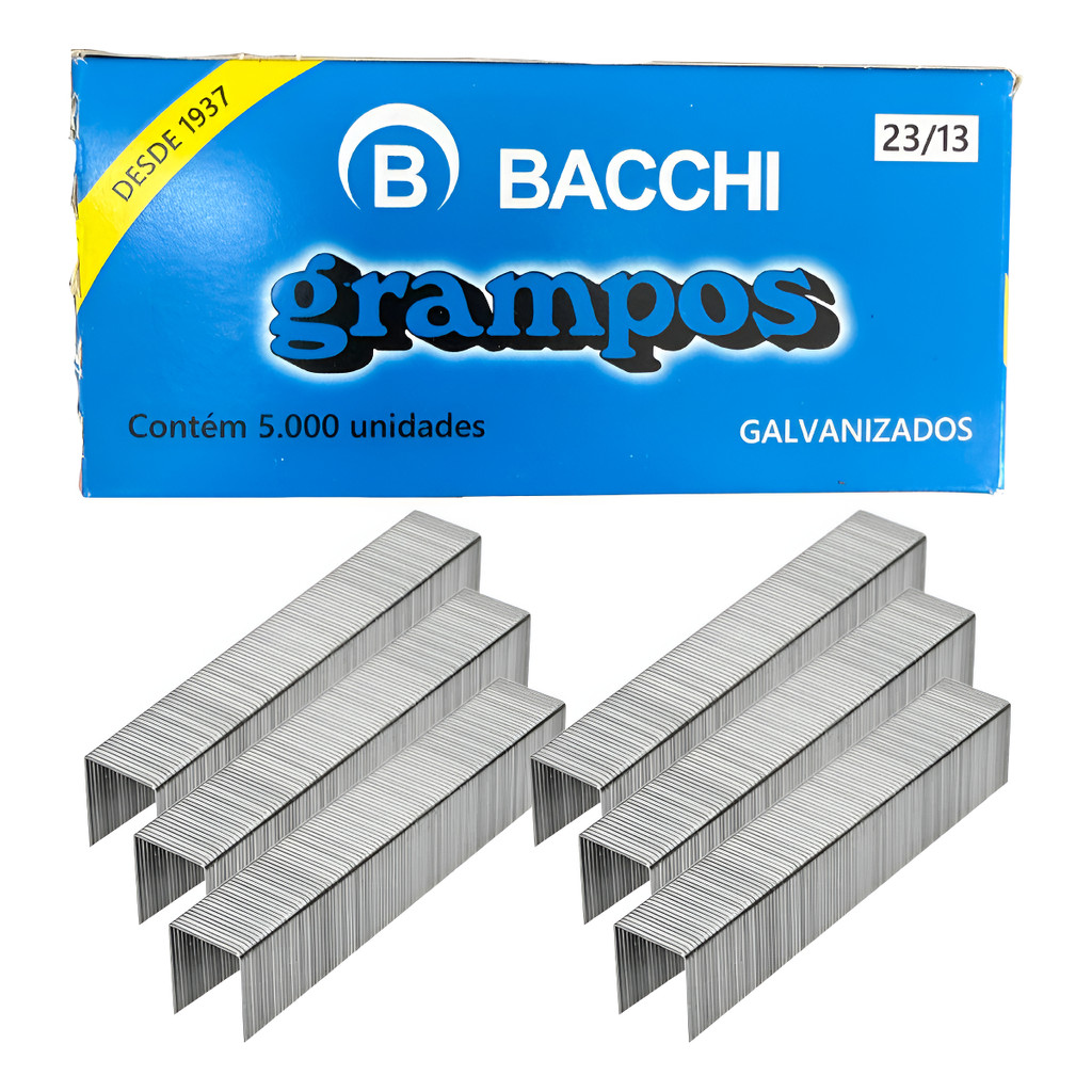 Grampo Para Grampeador 23/13 5000un Galvanizado Bacchi