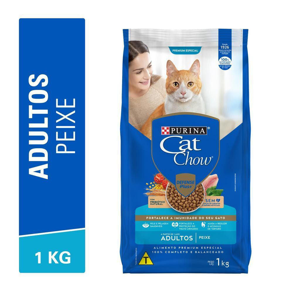 Ração Cat Chow Gatos Adultos Peixe 1kg