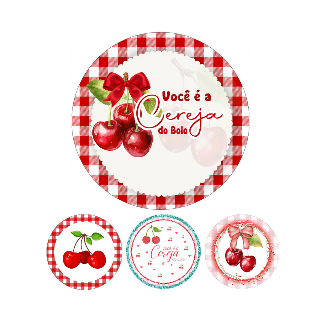 Painel Redondo Festa Tecido Sublimado 3D Cerejinha em Oferta na Shopee