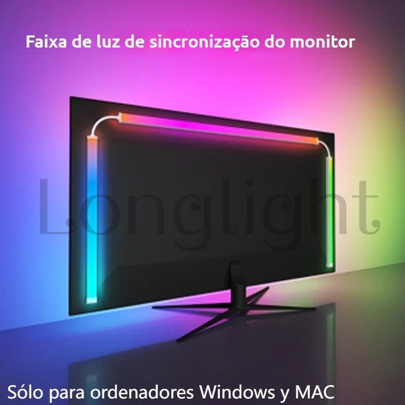 Fita De Luz De Sincronização De Tela De Computador RGB De Imersão , USB 5V Dream Color PC Backlight Pickup Light