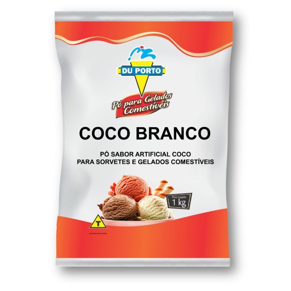 Base para Sorvete sabor Coco Branco 1kg Du Porto em Oferta na Shopee