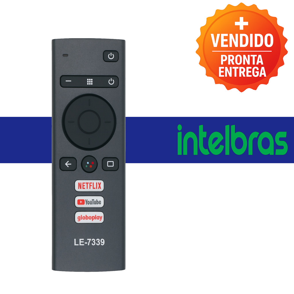 Controle Remoto Compatível Smart Box Aparelho Intelbras LE-7339 Botões Atalho Streaming