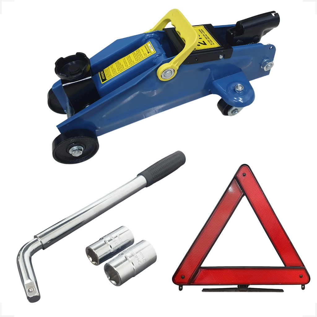 Kit Macaco 2 Ton Jacare + Triângulo + Chave Roda Alongada