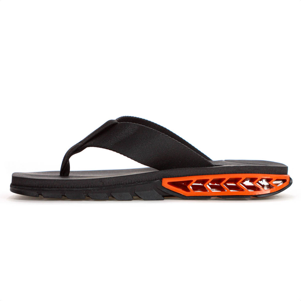 Chinelo Kenner Rakka Preto e Laranja - Masculino — imagem 2 de 2