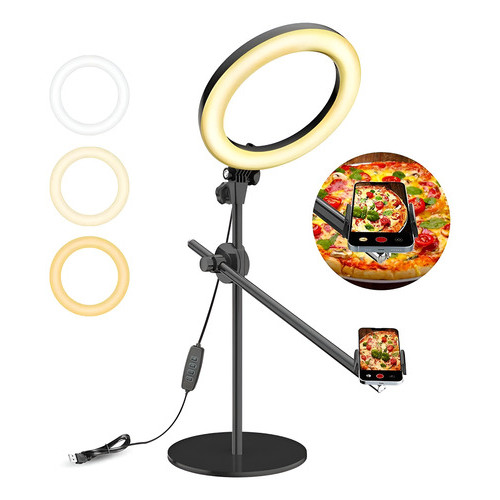 Ring Light Tripé Ajustável Suporte De Celular Com Luz Led