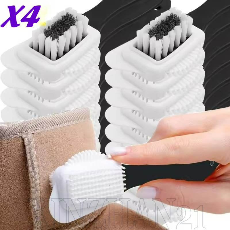 Escova Para Sapatos De Cerdas De 3 Lados-Escovas Cuidar De Bolsas Nubuck-Polimento De Camurça Remoção De Manchas De Bota