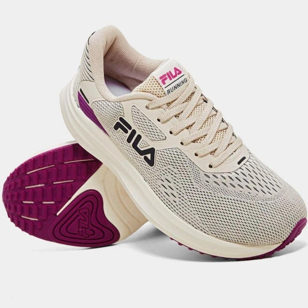 Tênis Fila Fastness Feminino - Bege e Rosa em Oferta na Shopee