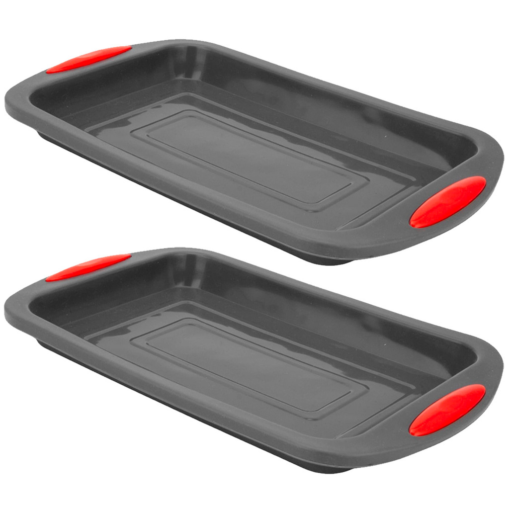 Kit 2 Formas Assadeira Retangular em Silicone Para Bolos