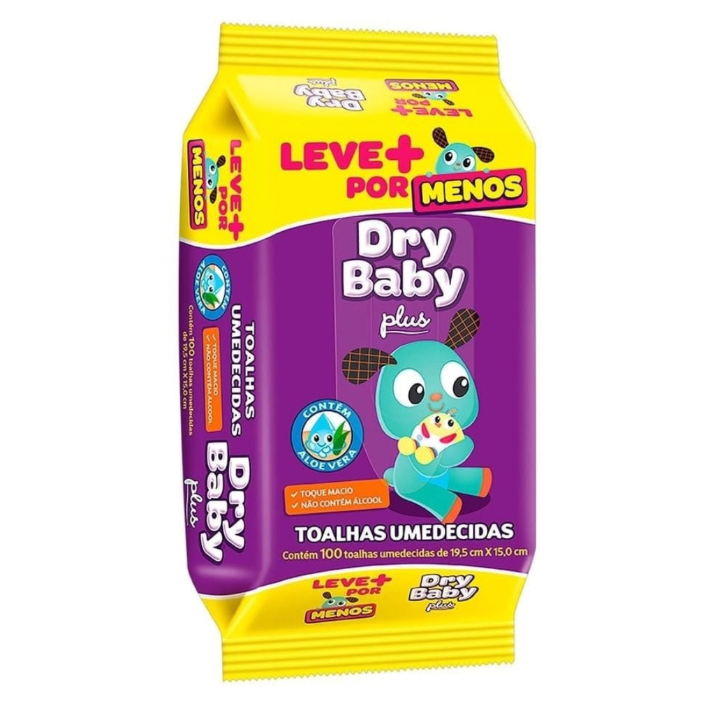 KIT TOALHAS UMEDECIDA DRY BABY PLUS C/10X100UN