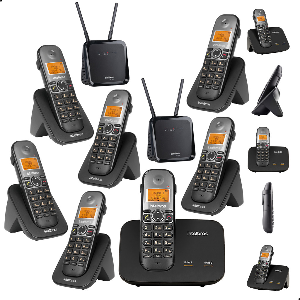 Aparelho Telefone Intelbras TS 5150 Dual Chip 4G com Bina Viva Voz e 6 Ramais Extra Para Empresa