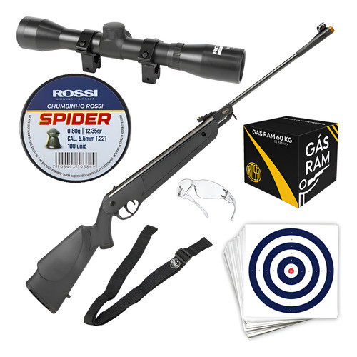 Carabina Rossi Dione 5g 5.5mm Gás ram 60kg Luneta 4x32