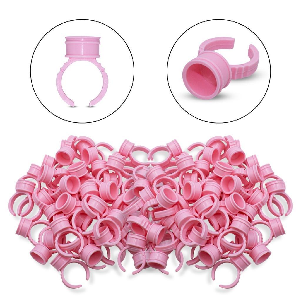 Kit 300 Anéis Batoque Rosa AB3 Henna Cílios Micropigmentação Lash Designer Olhos Sobrancelha Beleza