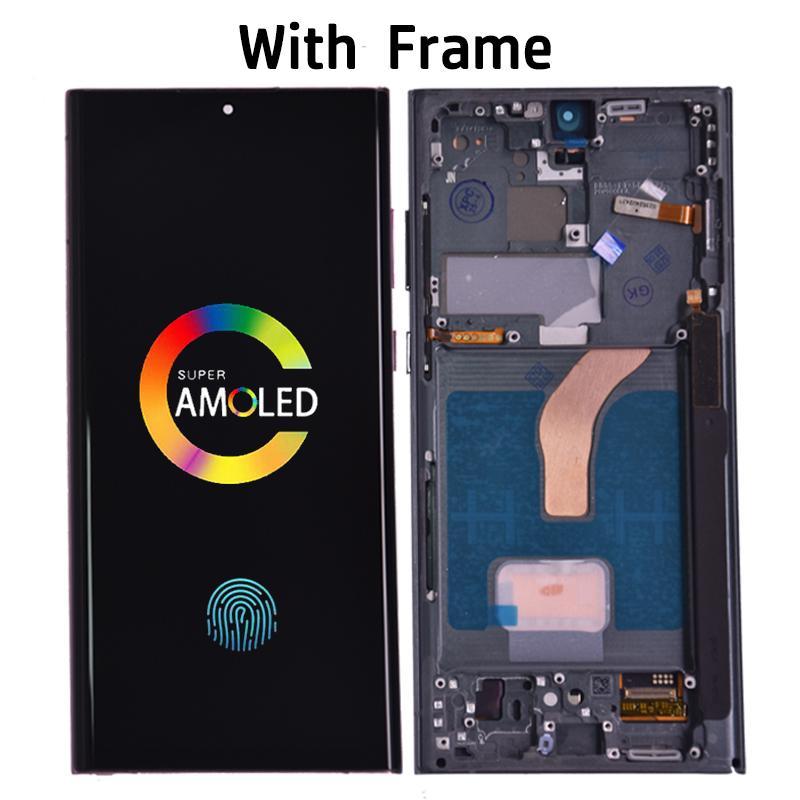 Display AMOLED Para Samsung Galaxy S22 Ultra 5G LCD Tela De Toque Digitador Asse