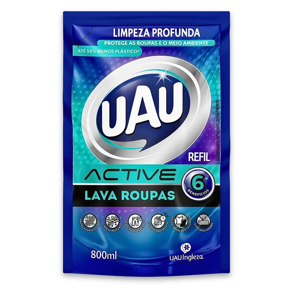 Uau Lava Roupas Líquido Active 800ml Refil em Oferta na Shopee