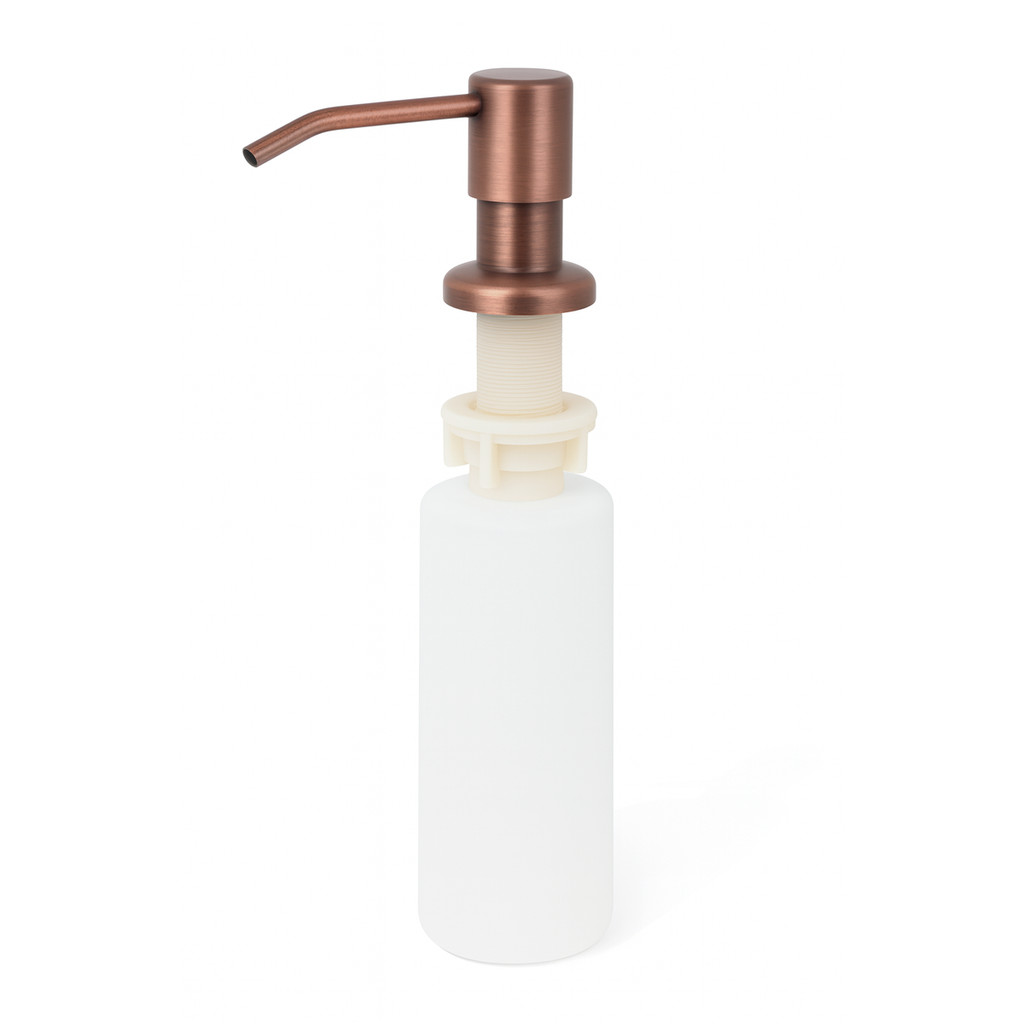 Dispenser Detergente Inox 304 Pia/Cozinha Porta Sabonete 500 ML Rosé Gold - Demima
