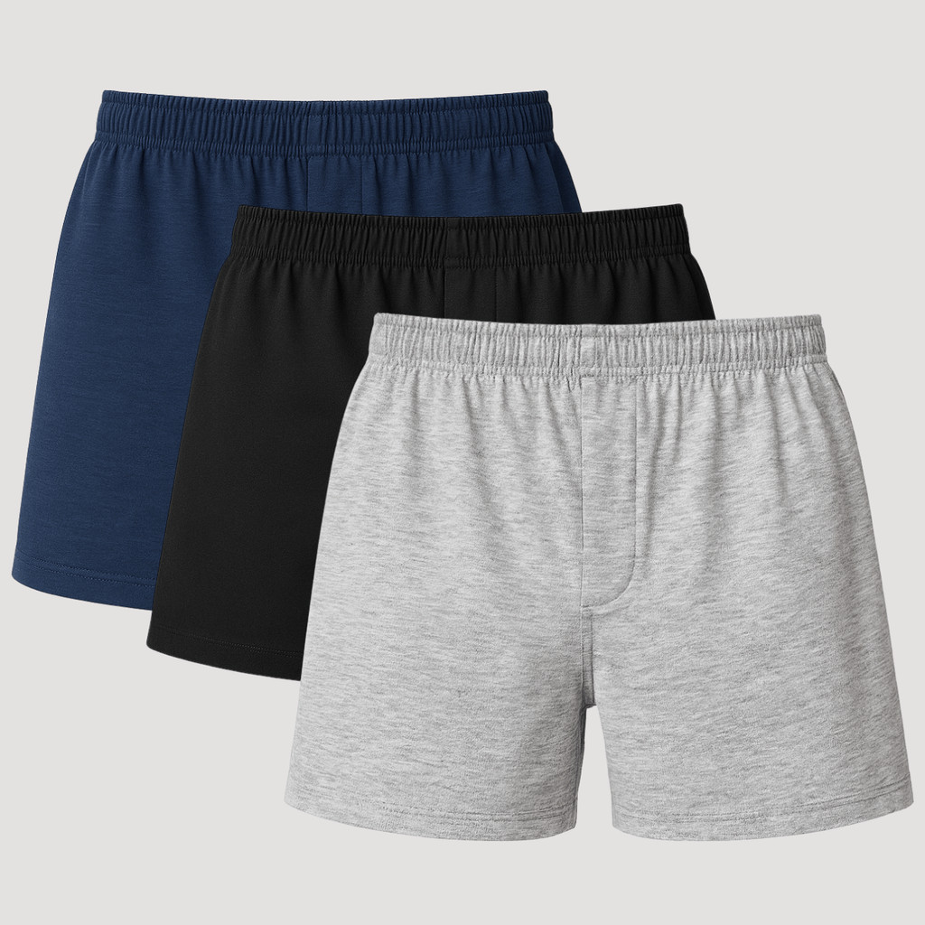 Kit 3 Short De Dormir Cueca Masculina Samba Canção Lisa Pijama