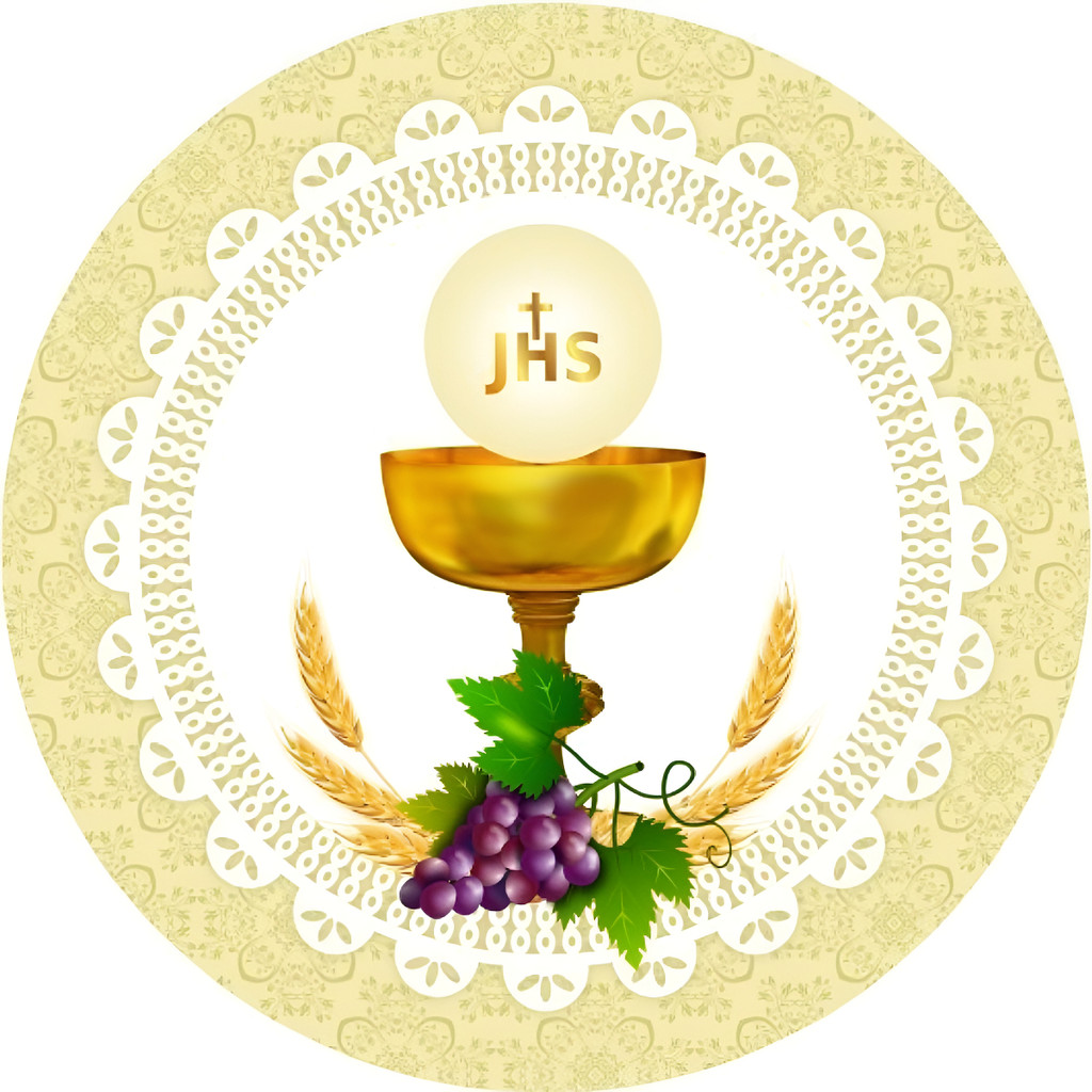 Painel Redondo Crisma Eucaristia Santa Ceia 50x50cm Elastico em Oferta na Shopee