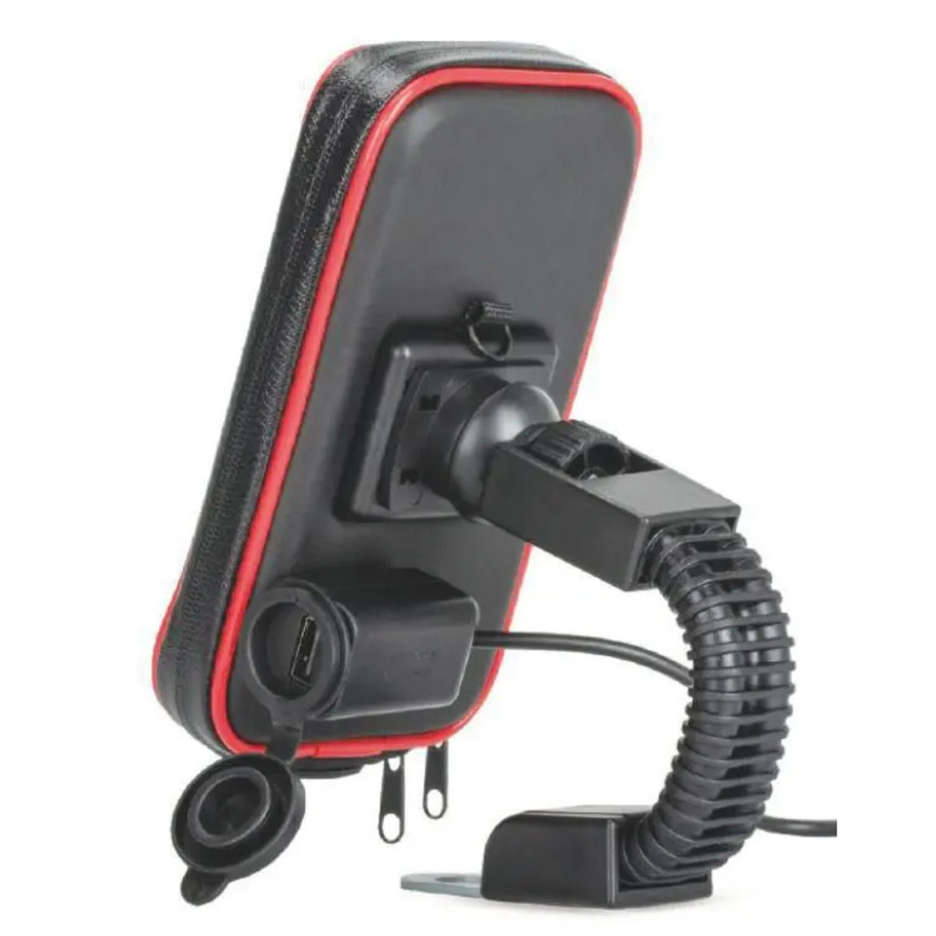 Suporte Celular Moto Tipo Bolsa p/ Retrovisor c/ Carregador USB Impermeável Stallion — imagem 2 de 2
