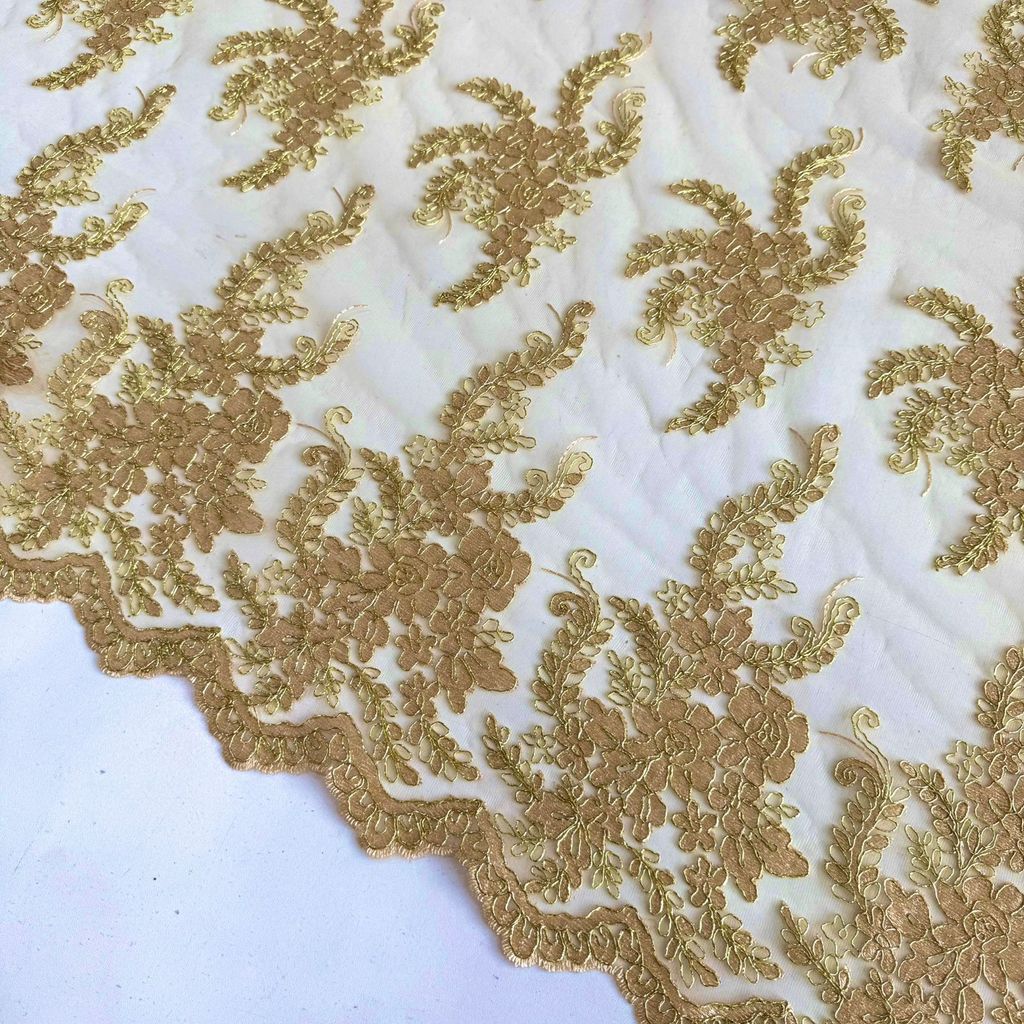 RENDA CORD METALIZADA | 100% POLIÉS BARRADA - 1,30m | DOURADO
