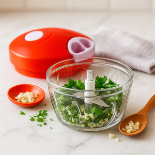 Processador De Alimentos Manual Grande 3 Lâminas Inox 500ml