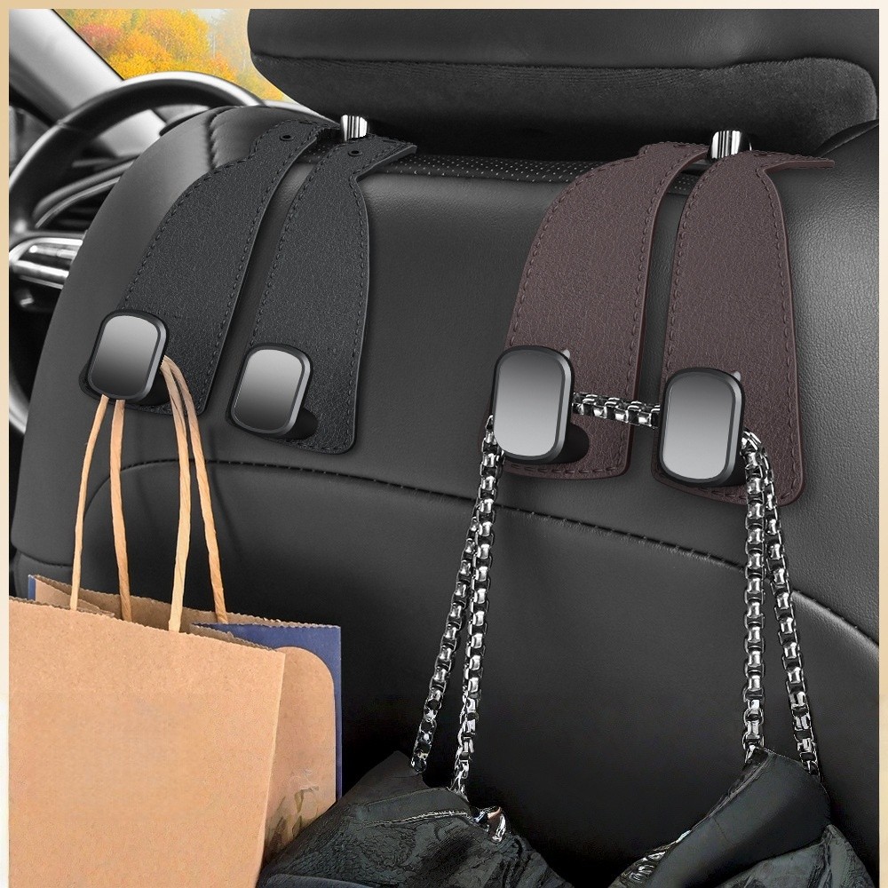 Gancho de Carro  em Couro - Robustos para Bolsas, Sacolas e Coisas - Organize seu Veículo wt em Oferta na Shopee