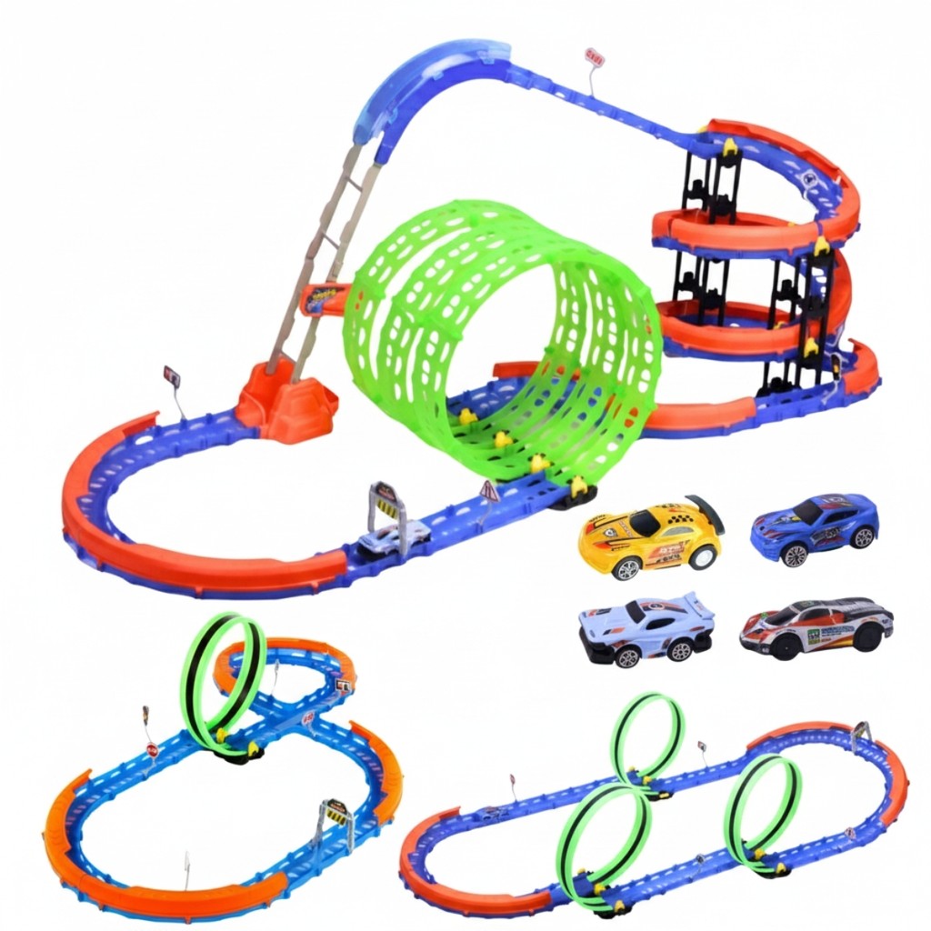 Pista de Carrinho Com Looping Radical em 360 Luz Divertido Infantil - Castela