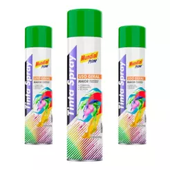 Kit 3 Tinta Spray Verde Bandeira Mundial Prime - 400ML