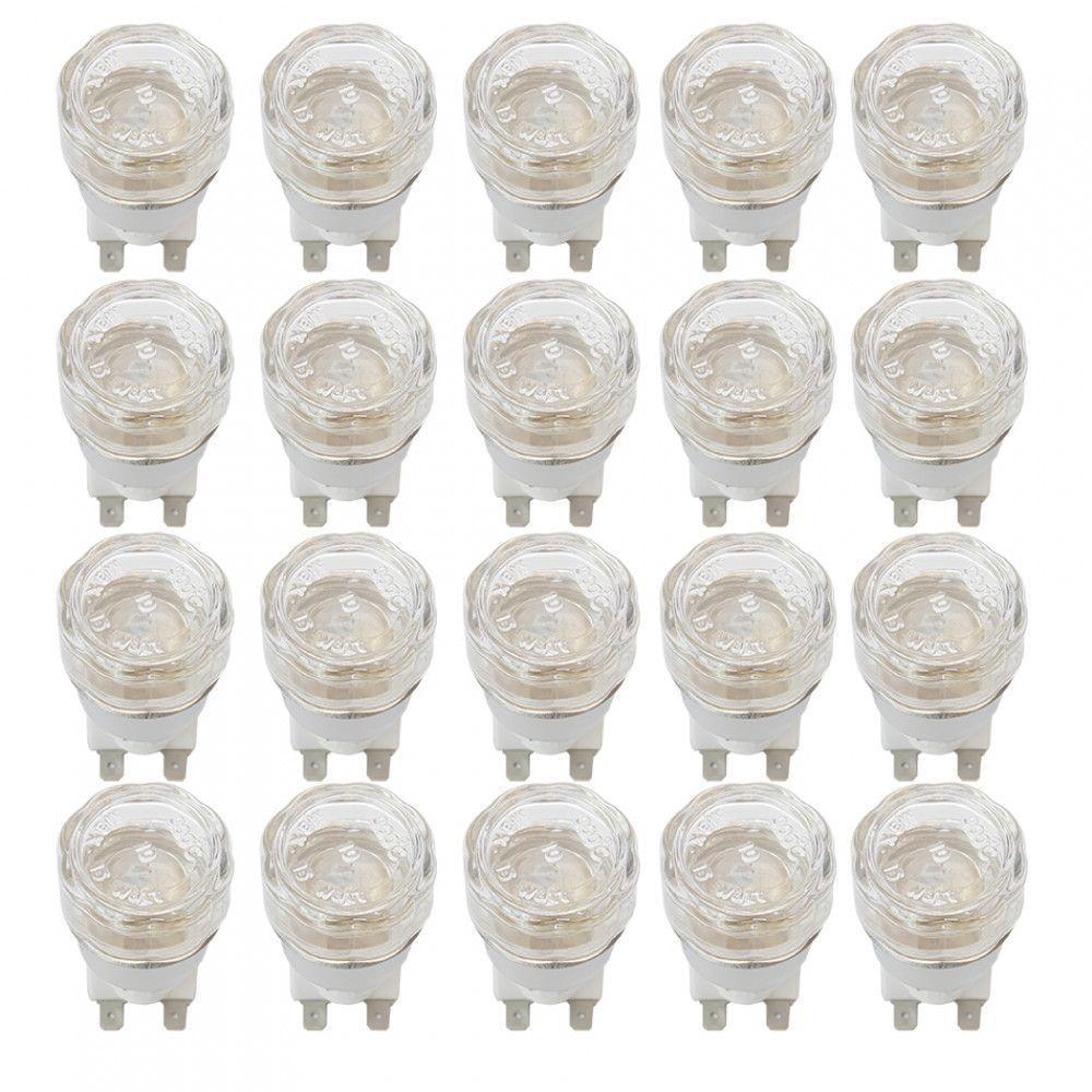 Kit Lâmpada Com Protetor Para Forno Embutir 110V - 20 Peças Branco 110V