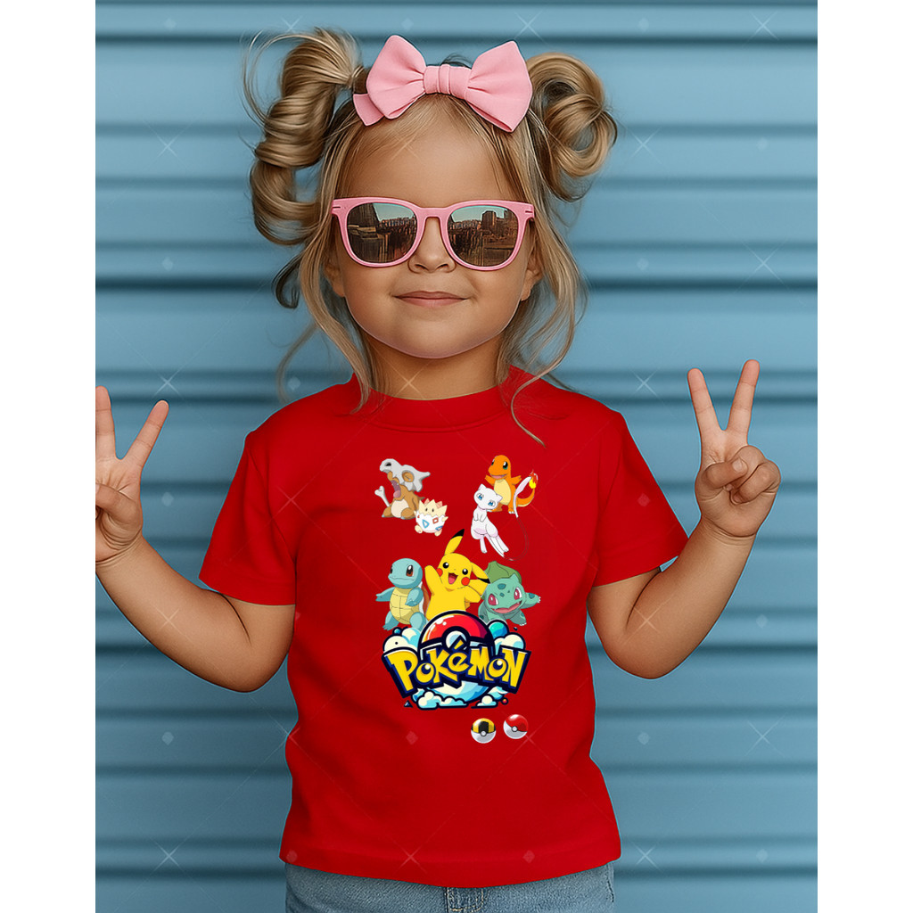 Camisa Tshirt Infantil Criança Juvenil Bebê Unissex Algodão Pokemon Infantil