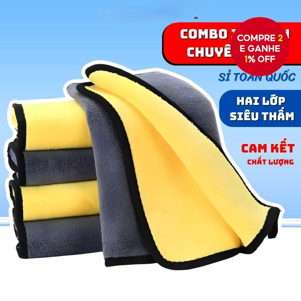 Toalhas de limpeza de microfibra ultra fina, 10 unidades, toalhas de limpeza automotiva em amarelo e cinza, de dupla