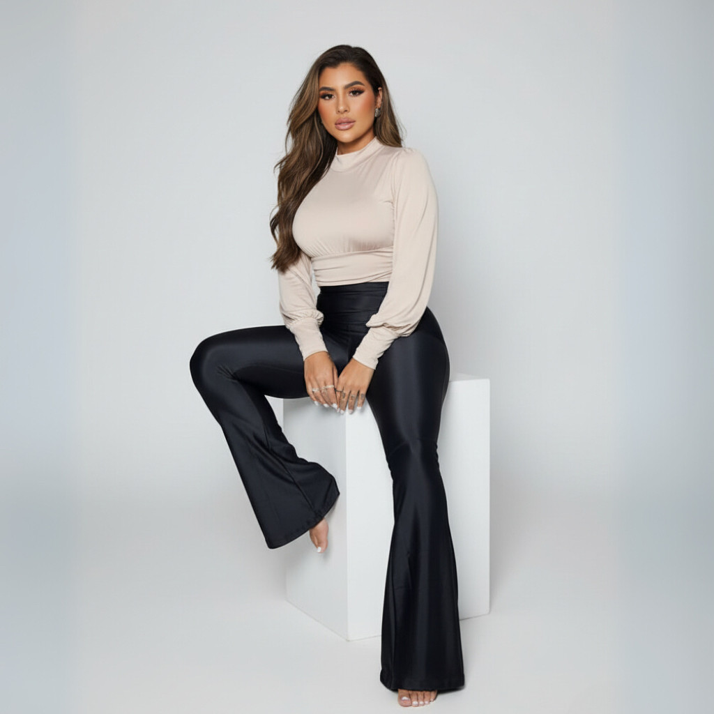 Calça Legging Bailarina Flare Modela bumbum Cintura Alta Promoção