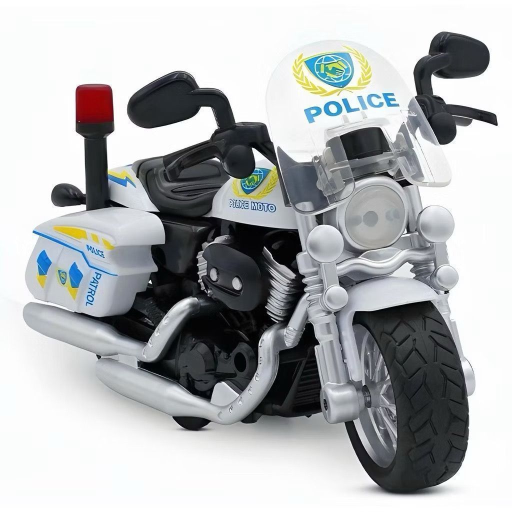 Moto Policial Miniatura De Ferro Fusca Flexão luz e som em Oferta na Shopee