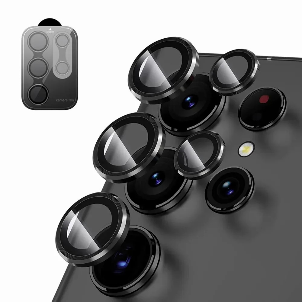 Protetor De Lente De Câmera Para Samsung Galaxy S25 Edge S24 FE ultra S24 S23 Filme De Vidro Temperado Anel De Liga De T em Oferta na Shopee