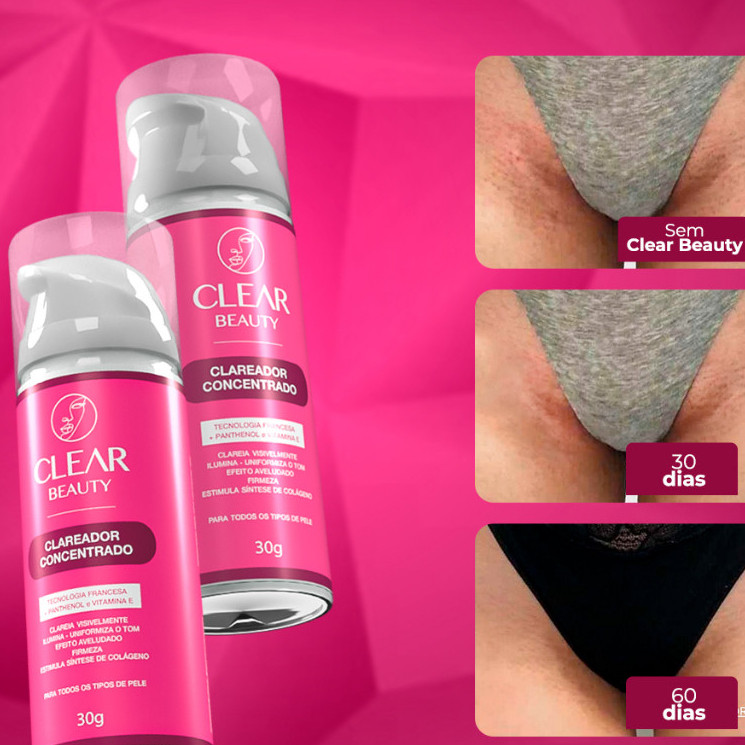 Clareador Intimo Virilha e Axila Creme Clareador Partes Intimas - Clear Beauty
