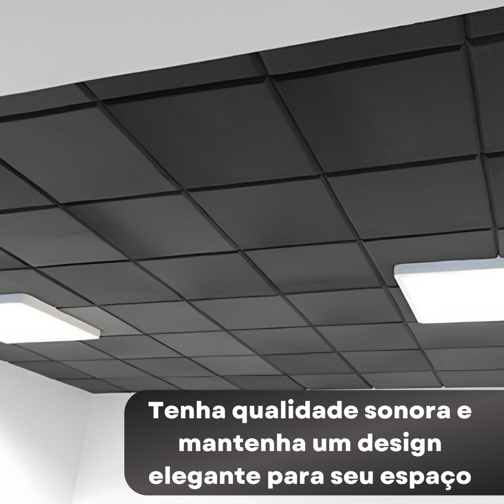 6un Espuma Acústica Lisa 50x50x2cm p/ Absorção de Som Tratamento Estúdio Podcast Armazem