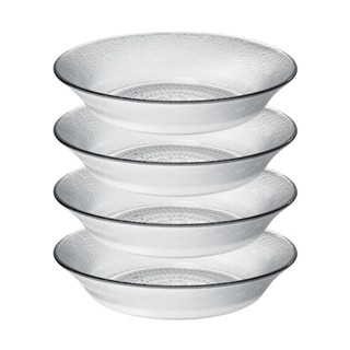 Jogo 4 Prato Fundo de Vidro Acquamarine Transparente 19,5cm Class Home em Oferta na Shopee